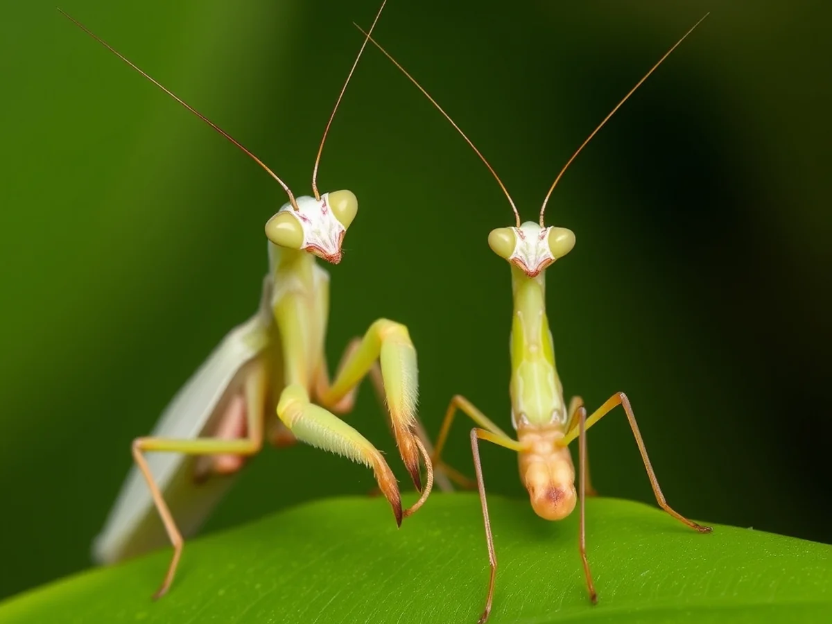 Antennae Length - orchid mantis male vs female