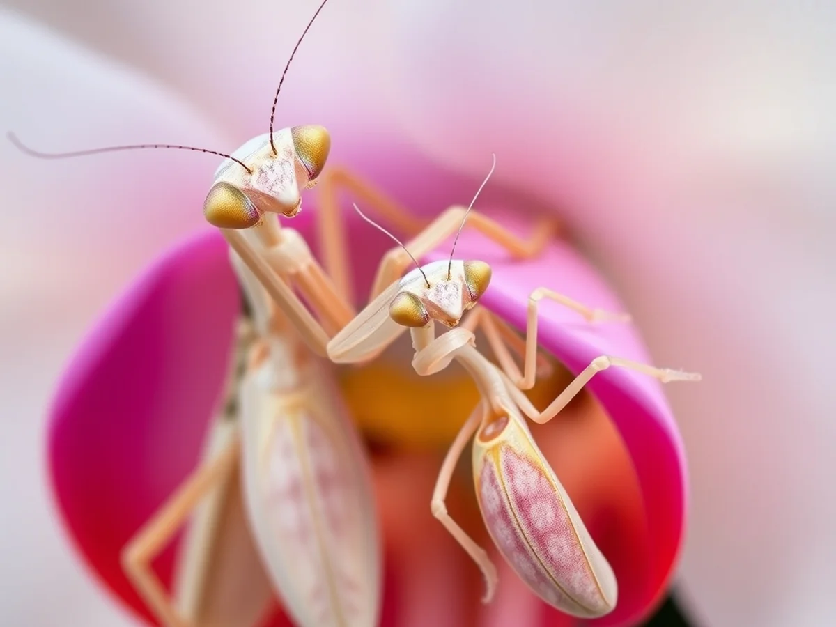 Size and Growth - orchid mantis male vs female