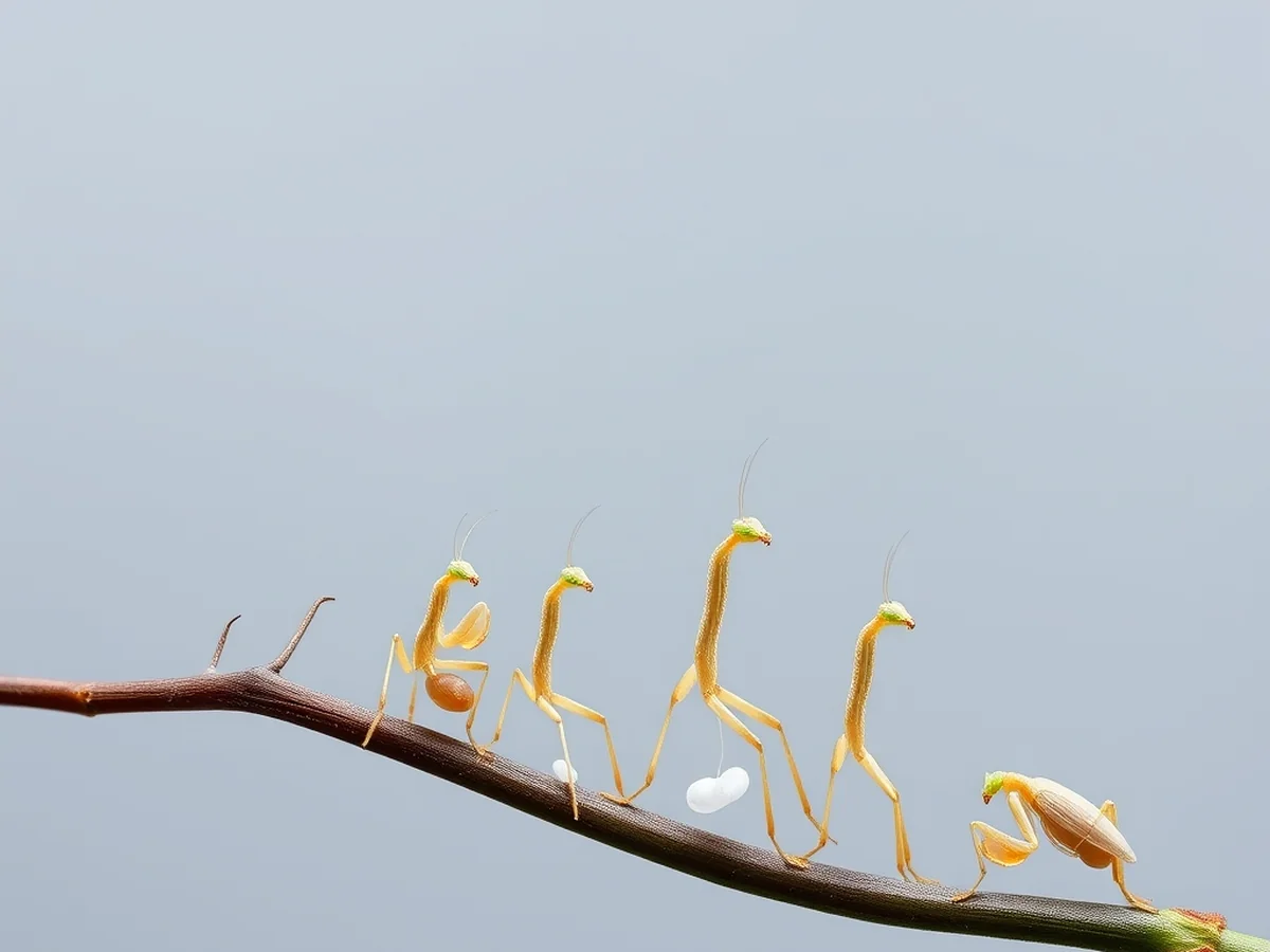 Growth Timeline Milestones - orchid mantis molting instar stages